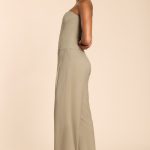 Petite Brushed Twill Bandeau Corset Jumpsuit in Taupe - Image 3