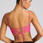 Embellished Heart Detail Crop Top in Magenta - Image 2