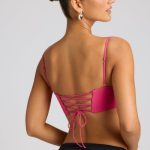 Embellished Heart Detail Crop Top in Magenta - Image 7