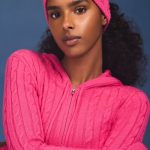 Cable-Knit Headband in Hot Pink