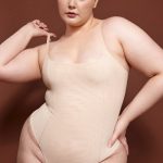 Soft Mesh Bodysuit in Beige