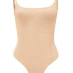 Soft Mesh Bodysuit in Beige - Image 2