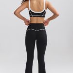 Soft Active Contrast-Trim Flared Trousers in Black - Image 2