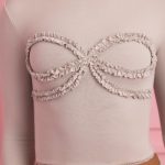 Lace-Trim Appliqu?? Pyjama Top in Cloud Grey - Image 5