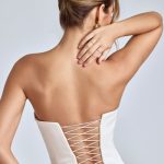 Strapless Lace-Up Satin Corset in Ivory - Image 2