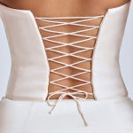 Strapless Lace-Up Satin Corset in Ivory - Image 5