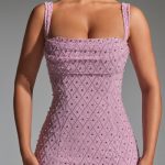 Embellished Cowl-Neck Midaxi Dress in Mauve - Image 4