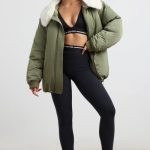 Oversized Bomber Jacket in Deep Olive - Image 6