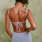 Ruched Cut Out Midi Dress in Sky Grey - Image 4