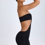 Bandeau Cut-Out Mini Dress in Black - Image 4