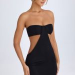 Bandeau Cut-Out Mini Dress in Black - Image 6