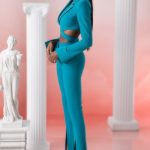 Petite Flare Trousers in Teal - Image 6