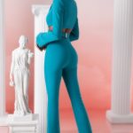 Petite Flare Trousers in Teal - Image 7