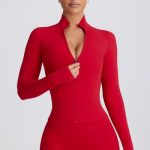 Soft Active Zip-Up Jacket in Hot Red - Image 6