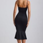 Slinky Jersey Ruched Cut-Out Midaxi Dress in Black - Image 2