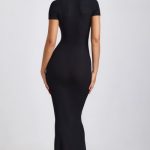 Ribbed Modal Maxi Dress in Black - Image 2