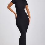 Ribbed Modal Maxi Dress in Black - Image 6