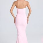 Draped Floral-Appliqu?? Maxi Dress in Blush - Image 2