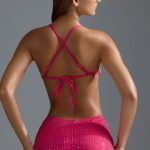 Embellished Micro Bikini Top in Raspberry Sorbet - Image 2