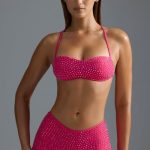 Embellished Micro Bikini Top in Raspberry Sorbet - Image 6