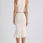 Modal Bow-Detail Mid-Rise Midi Skirt in Ivory - Image 2