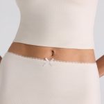 Modal Bow-Detail Mid-Rise Midi Skirt in Ivory - Image 4