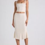 Modal Bow-Detail Mid-Rise Midi Skirt in Ivory - Image 6