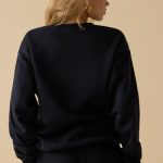 Oversized Crew Neck Sweatshirt in Black - Image 2