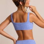Embellished Square Neck Bralette in Powder Blue - Image 2