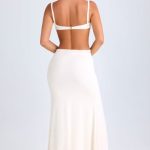 Ruffle-Appliqu?? Cut-Out Maxi Dress in White - Image 2