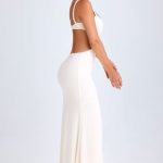 Ruffle-Appliqu?? Cut-Out Maxi Dress in White - Image 3
