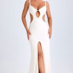 Ruffle-Appliqu?? Cut-Out Maxi Dress in White - Image 6