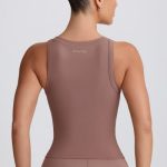 Soft Active V-Neck Tank Top in Mocha - Image 3