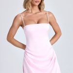 Draped A-Line Mini Dress in Blush