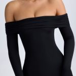 Tall Modal Off-Shoulder Ruched Jumpsuit in Black - Image 4