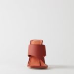 Toe Post Leatherette Mule Heels in Terracotta - Image 2