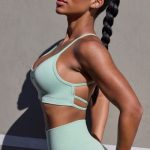 Super Sculpt Seamless Open Back Sports Bra in Pistachio - Image 3