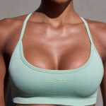 Super Sculpt Seamless Open Back Sports Bra in Pistachio - Image 4