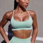 Super Sculpt Seamless Open Back Sports Bra in Pistachio - Image 5