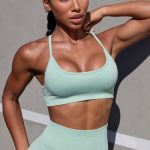 Super Sculpt Seamless Open Back Sports Bra in Pistachio - Image 8