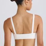 Soft Active Contrast-Trim Sports Bra in White - Image 2