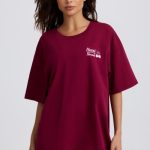 Oversized T-Shirt in Burgundy - Image 7