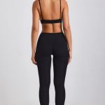 Petite Ribbed Modal High Waist Leggings in Black - Image 2