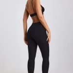 Petite Ribbed Modal High Waist Leggings in Black - Image 5