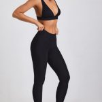 Petite Ribbed Modal High Waist Leggings in Black - Image 6