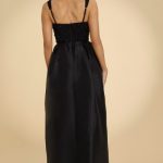 Corset Organza Maxi Dress in Black - Image 2