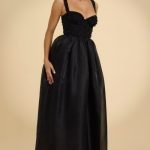 Corset Organza Maxi Dress in Black - Image 6