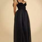 Corset Organza Maxi Dress in Black - Image 7