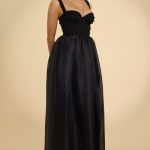 Corset Organza Maxi Dress in Black - Image 8