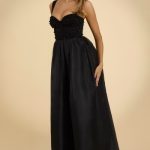 Corset Organza Maxi Dress in Black - Image 9